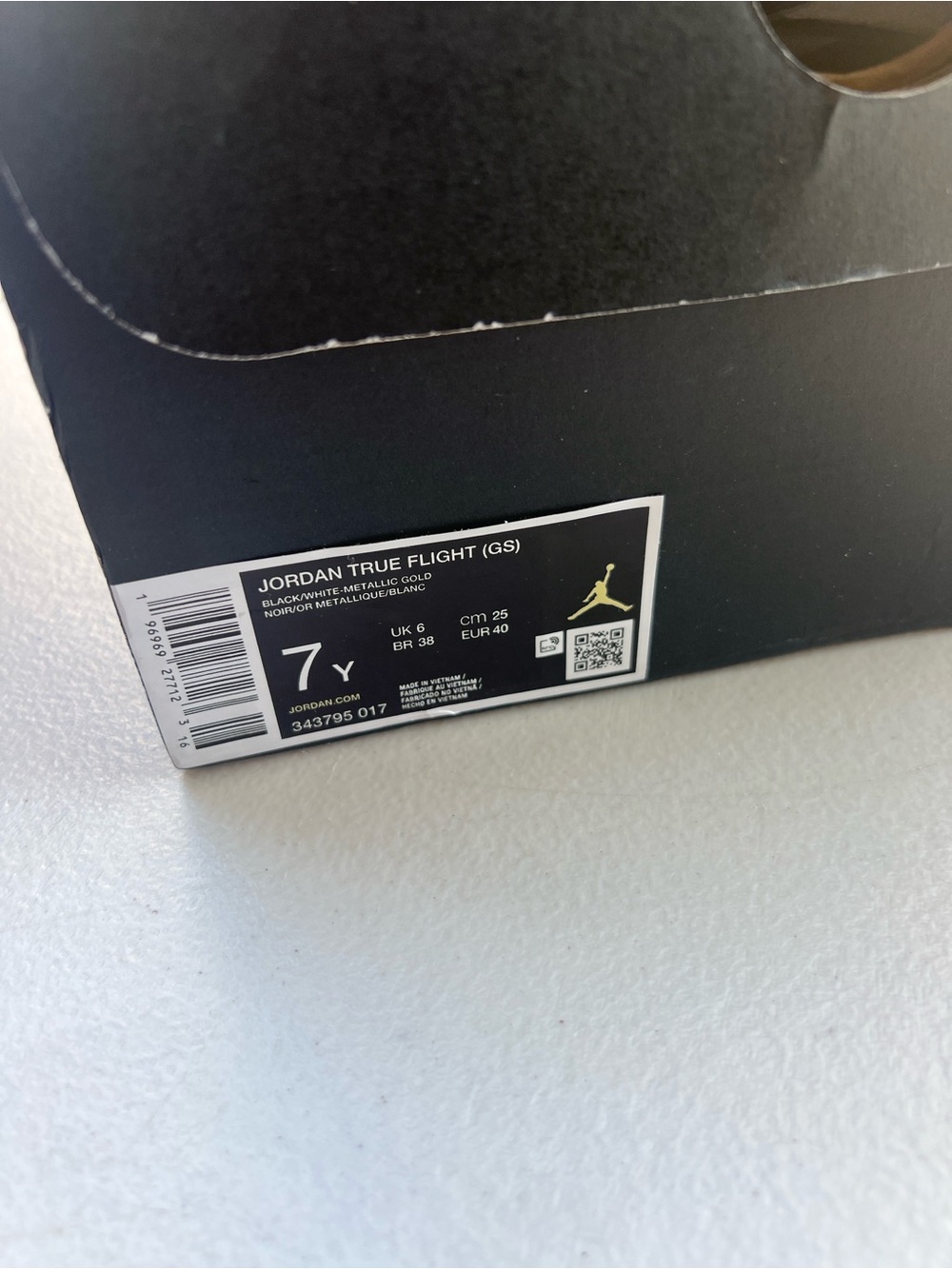 Nike Air Jordan TRUE FLIGHT  Black / White Gold  343796-017 Youth Size 7Y/UK6 - Picture 5 of 7